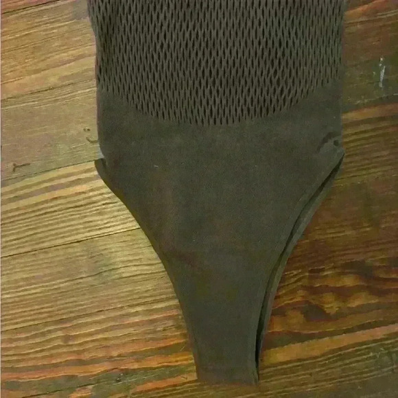 Zara Woman’s Brown And Mesh Bodysuit Size Med/Lg - Picture 3 of 6